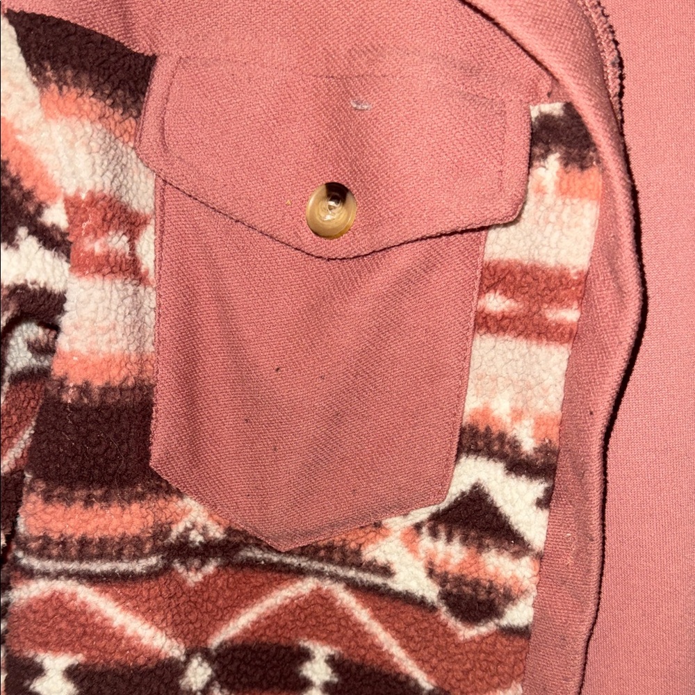 Stylish Pink Patterned Utility Jacket - Picture 2 of 6